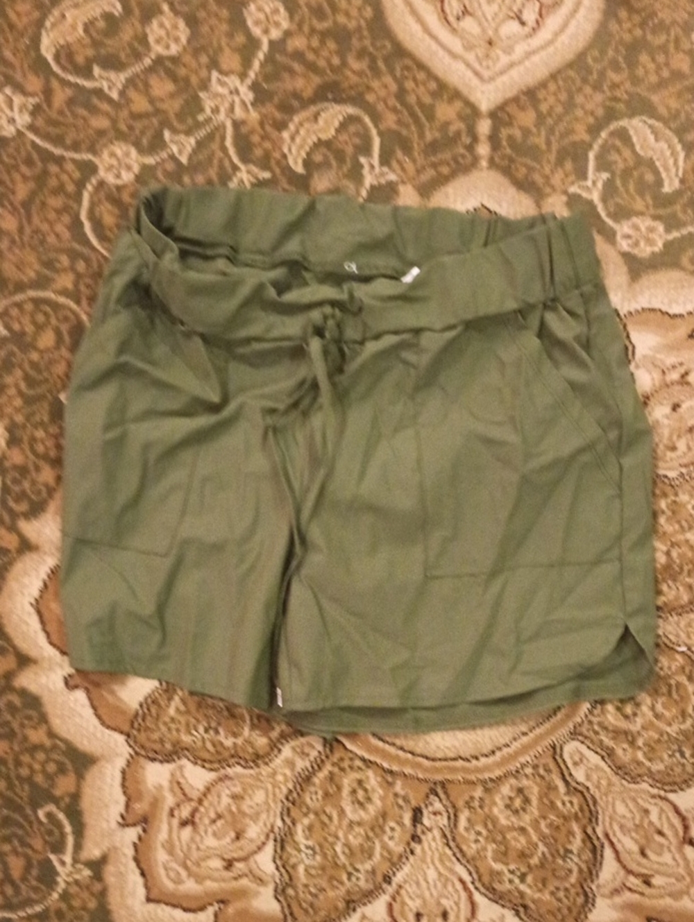 Women's Olive Green Casual Drawstring Shorts